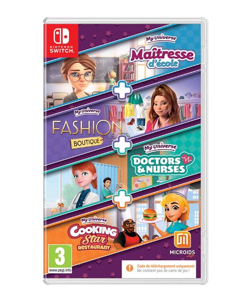 Pack My Universe Cooking star Doctors et Nurses Fashion boutique School Teacher Code in a box Nintendo Switch