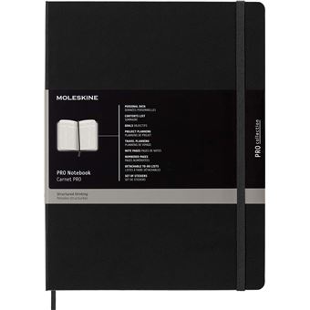 Carnet Pro Format XL Moleskine Couverture Rigide Noir