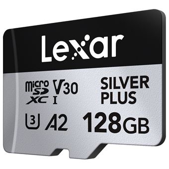 Carte mémoire Micro SDXC Lexar Plus 128 Go Noir et argent - 1