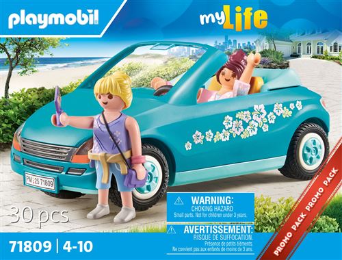 Playmobil My Life Promo Pack 71809 Cabriolet, Jeunes Filles Et Accessoires