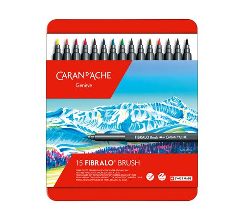 Boite metal 15 feutres Fibralo Brush