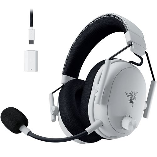 Casque gaming E-sports sans fil Razer BlackShark V3 Pro avec réduction active du bruit Blanc