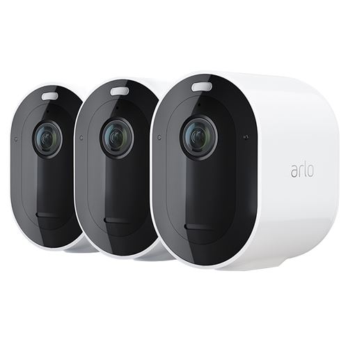 Arlo Pro 4 - Netwerkbewakingscamera - openlucht, binnen - weerbestendig - kleur (Dag en nacht) - 4 MP - 2560 x 1440 - audio - draadloos - Wi-Fi - USB 2.0 - H.264, H.265 - 5 V gelijkstroom (pak van 3)