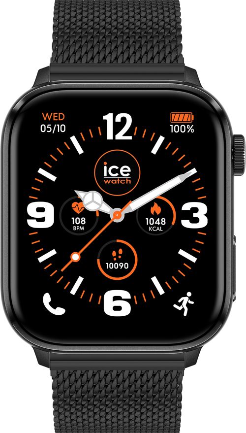 Ice-Watch Noir Montre Connectée Ice Smart 3.0 37 Mm Bluetooth Avec Bracelet En Acier Inoxydable