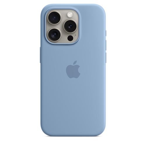 Apple Coque en silicone avec MagSafe pour iPhone 15 Pro Bleu d'hiver