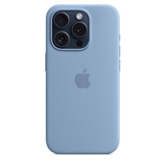 Coque en silicone avec MagSafe pour iPhone 15 Pro Bleu d'hiver