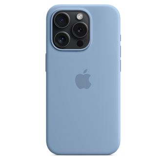 Coque en silicone avec MagSafe pour iPhone 15 Pro Bleu d'hiver