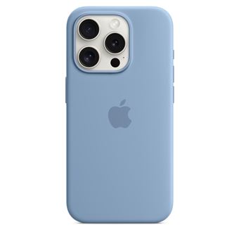 Coque en silicone avec MagSafe pour iPhone 15 Pro Bleu d'hiver