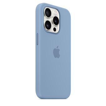 Coque en silicone avec MagSafe pour iPhone 15 Pro Bleu d'hiver