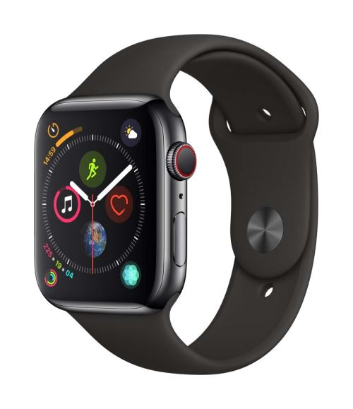 Apple Watch Series 4 Cellular 44 Mm Boîtier En Aluminium Gris Sidéral Avec Bracelet Sport Noir