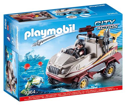 Playmobil 9364 City Action Les policiers d'élite Véhicule amphibie et bandit État correct - Playmobil reconditionné disponible sur Fnac