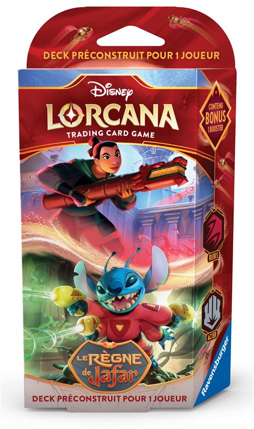 Carte à collectionner Lorcana Ravensburger Disney Deck préconstruit 1 joueur Le Règne de Jafar Mulan & Stitch