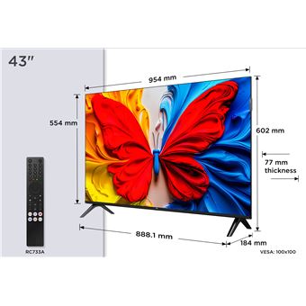43S59K Qled Cadre sans bord 50Hz Full HD 109cm