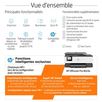 HP Officejet Pro 9015 All-in-One - imprimante multifonctions jet d'encre  couleur A4 - Wifi, USB - recto-verso Pas Cher