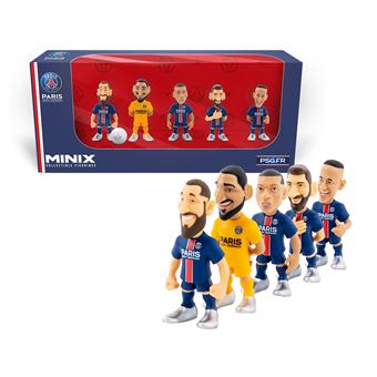 Pack de 5 figurines Minix Football Stars PSG Messi Donnarumma Neymar JR Mbappe Ramos 7 cm