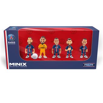 Pack de 5 figurines Minix Football Stars PSG Messi Donnarumma Neymar JR Mbappe Ramos 7 cm