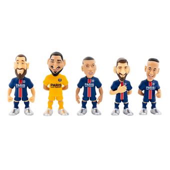 Pack de 5 figurines Minix Football Stars PSG Messi Donnarumma Neymar JR Mbappe Ramos 7 cm