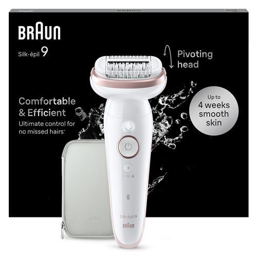 Braun Blanc/Rose Epilateur Électrique Silk Épil 9 Ses 9-000 Et