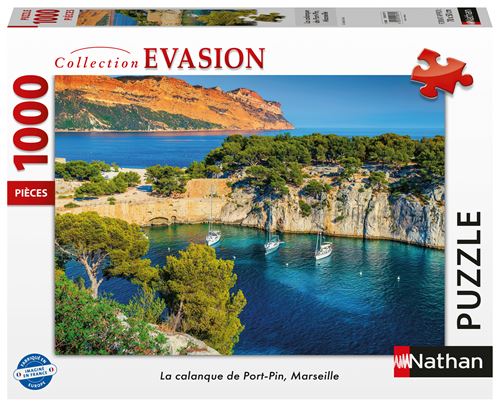 Puzzle 1000 pièces : La calanque de Port Pin Marseille Ravensburger Nathan - vue 2