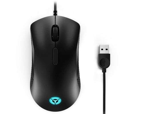 Lenovo Legion M300 RGB Gaming Mouse - Muis - ergonomisch - rechts- en linkshandig - optisch - 8 knoppen - met bekabeling - USB 2.0 - zwart - detailhandel - voor IdeaPad 1 14; 1 15; 3 14; 5 14; 5 Pro 14; S340-14; ThinkStation P360; V15; V15 IML