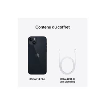 iPhone 14 Plus 6.7" 5G Double SIM 256 Go Noir minuit