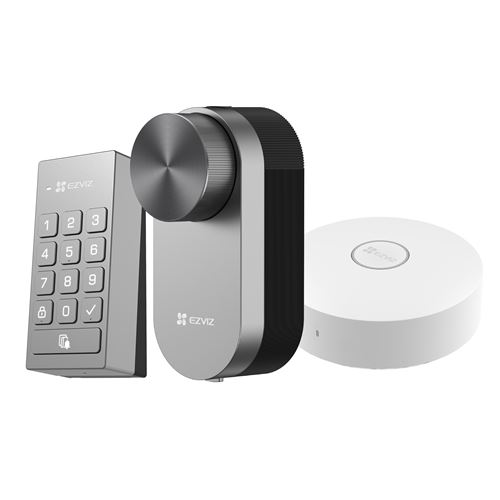 Serrure connectée Ezviz DL01Pro Argent + Clavier + Hub