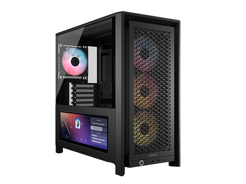 Boîtier PC gaming Corsair Frame 4000D LCD RS moyen tour noir ARGB verre trempé