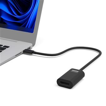 Adaptateur USB Type C vers DisplayPort Port Designs 15 cm Noir