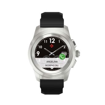 Montre connectée hybride MyKronoz ZeTime Original Regular Argent avec  Bracelet Noir en Silicone - Montre connectée - Achat \u0026 prix | fnac