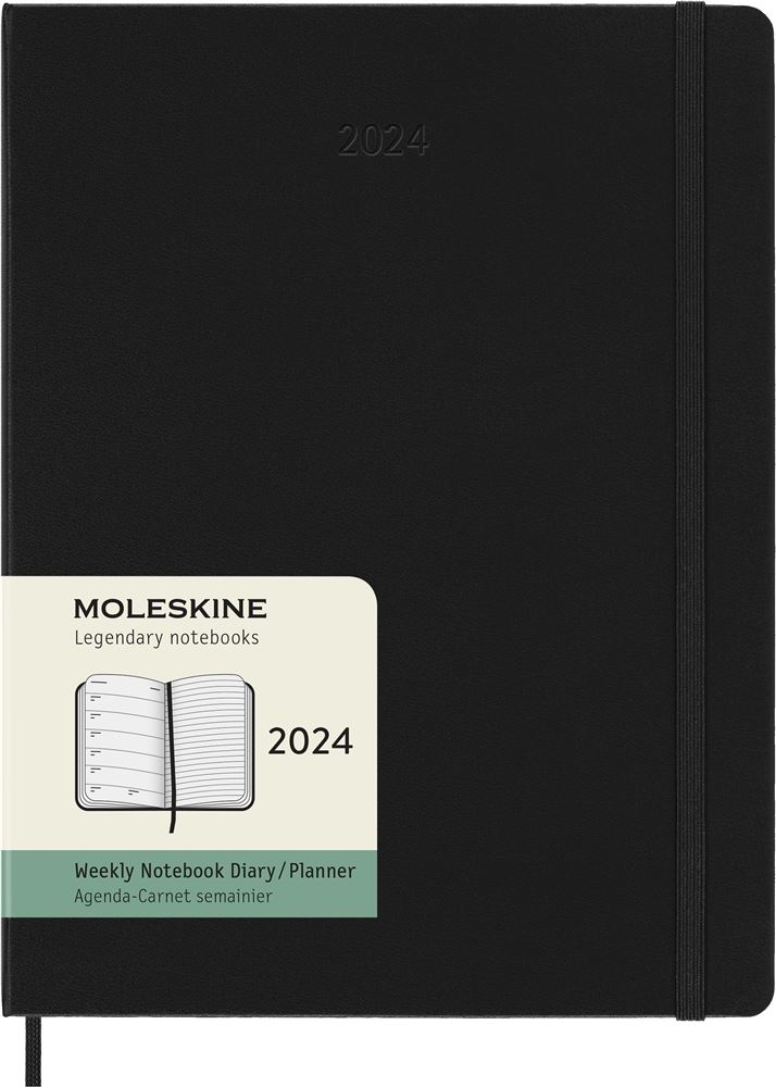 Agenda civil semainier Moleskine 2024 12 mois Format XL Couverture Dure  Noir - Agenda civil - Achat & prix