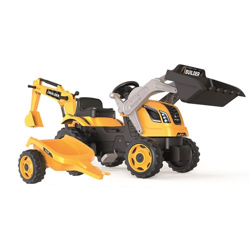 Tracteur à pédales Smoby avec une pelle à l'avant