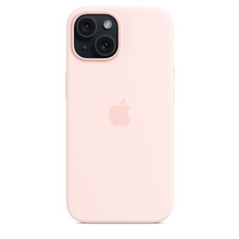 Coque en silicone avec MagSafe pour iPhone 15 Rose pâle