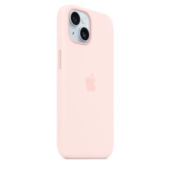 Coque en silicone avec MagSafe pour iPhone 15 Rose pâle