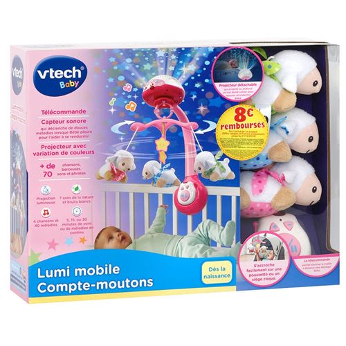 Jouet interactif Vtech Baby Lumi Mobile Compte-Moutons Rose - Vtech Baby