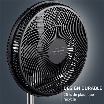 Ventilateur sur pied Rowenta Écoconcu Turbo Essential VU3110F3 55W Noir