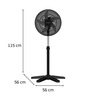 Ventilateur sur pied Rowenta Écoconcu Turbo Essential VU3110F3 55W Noir