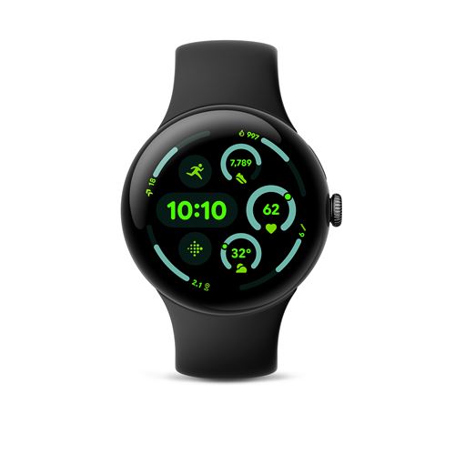 Google Pixel Watch 3 AMOLED 45 mm Digital Touchscreen Black Wi-Fi GPS