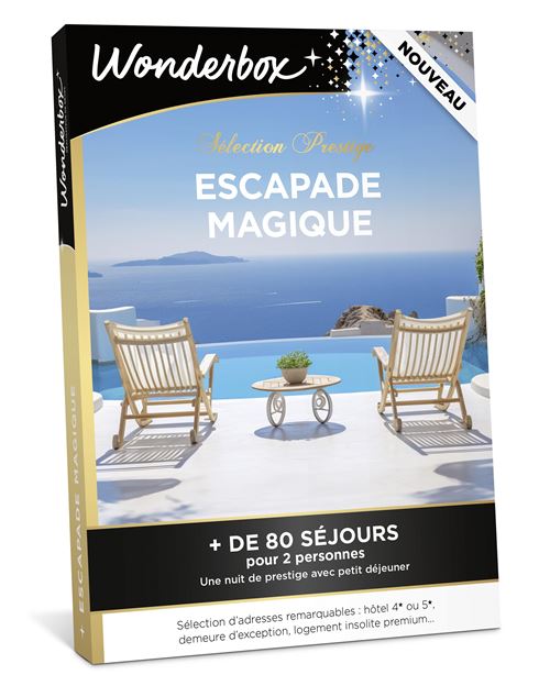 Coffret cadeau Wonderbox Escapade magique Sélection Prestige pour 2 personnes