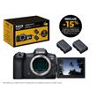 Pack Fnac Edition 70 ans Appareil photo hybride Canon EOS R5 Boîtier Nu Noir + 2 batteries + Coupon -15% sur une optiques RF Canon