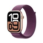 Apple Watch Series 10 GPS + Cellular 46mm Boîtier en Aluminium Rose Gold avec Boucle Sport Prune