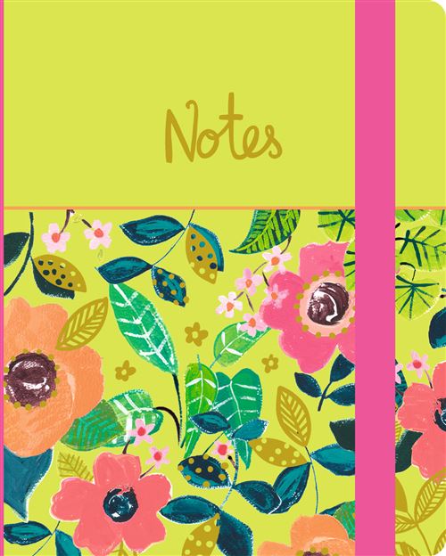 CARNET COUV RIGIDE NEON FACTORY - FLORAL VERT