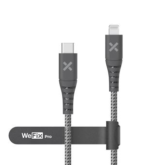 Câble renforcé Wefix Pro USB-C vers Lightning 2 m Gris - 1