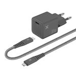 Chargeur secteur Wefix Pro GaN 30 W + câble Lightning 1,2 m Gris