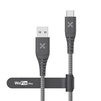 Câble renforcé Wefix Pro USB Type A vers USB Type C 2 m Gris