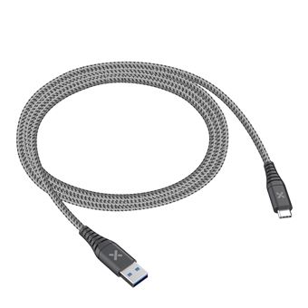 Câble renforcé Wefix Pro USB Type A vers USB Type C 2 m Gris