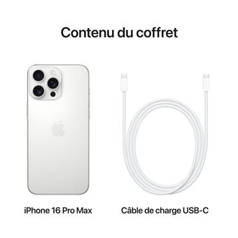 Apple iPhone 16 Pro Max 6,9" 5G 1 To Double SIM Titane Blanc