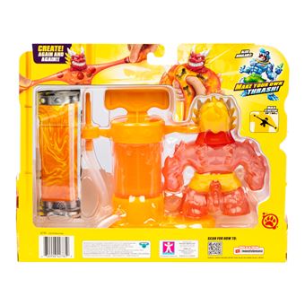 BANDAI CO42793 Heroes de Goo JIT Zu Figurine d'action Découvrez Les Nouveaux Smash Strikers Figurine Blazagon, éponge et étire, Multicolore
