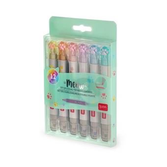 NYGGTYK 6 surligneurs, accessoires scolaires Kawaii, marqueurs, surligneurs à double extrémité, fournitures scolaires, surligneur animal, surligneur en forme de chat, idéal