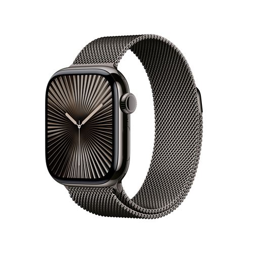 Apple Watch Series 10 GPS + Cellular 42mm Boîtier en Titane Ardoise avec Bracelet Milanais Ardoise