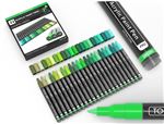 Set de 22 Marqueurs Acryliques Oz International Tooli Couleurs Vert Effaçables 7 mm